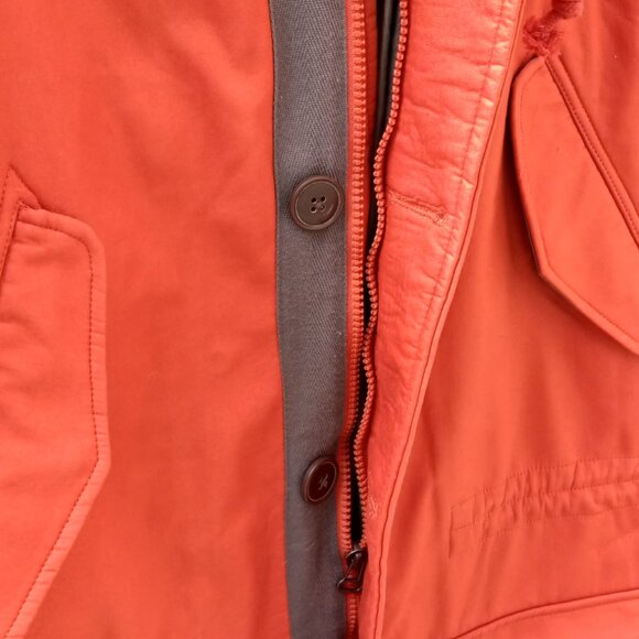 Todd Snyder + Gap Collab Mens Coat Hooded Parka Cadet Orange w/ Removeable Liner - Picture 8 of 16